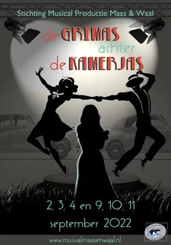 Logo van De Grimas achter de Kamerjas