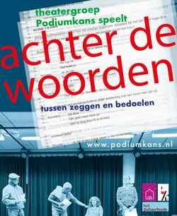 Logo van Achter de Woorden, tussen zeggen en bedoelen
