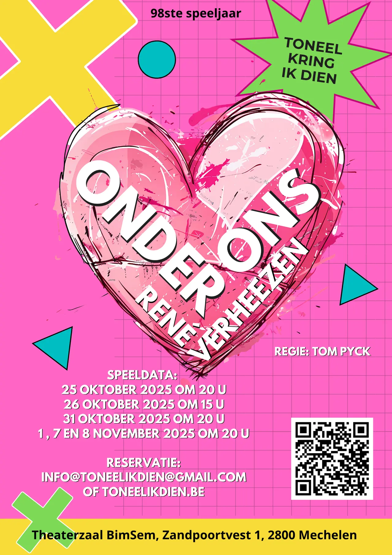 Affiche van Onder Ons! van Toneelkring Ik Dien